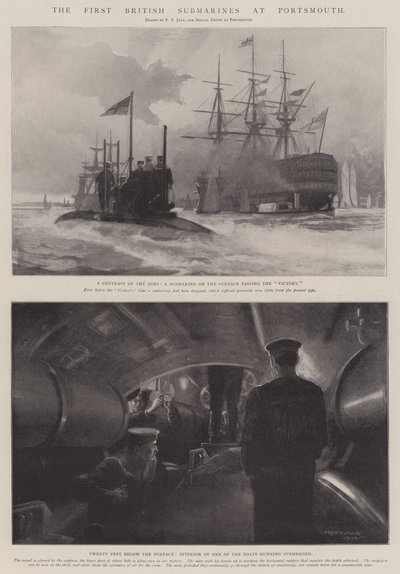 Les premiers sous-marins britanniques à Portsmouth - Fred T. Jane
